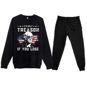 George Washington It's Only Treason If You Lose 4th Of July Premium Crewneck Sweatsuit Set