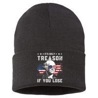 George Washington It's Only Treason If You Lose 4th Of July Sustainable Knit Beanie