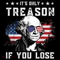 George Washington It's Only Treason If You Lose 4th Of July Pom Pom 12in Knit Beanie