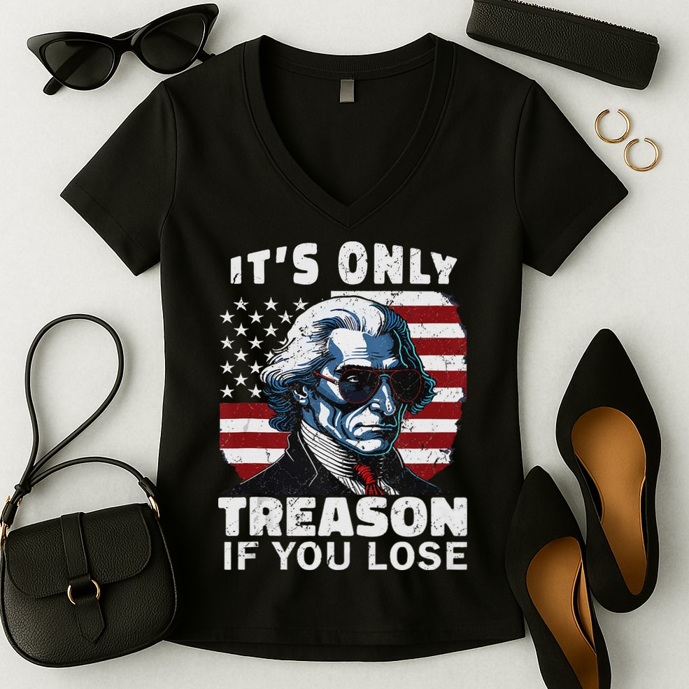 George Washington Its Only Treason If You Lose Women's V-Neck T-Shirt