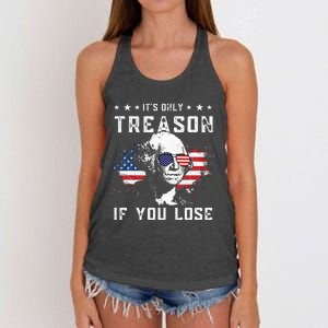 George Washington It's Only Treason If You Lose 4th Of July Women's Knotted Racerback Tank