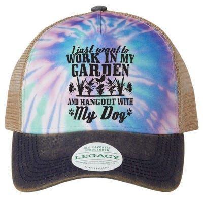 Gardening Work In Garden Hangout With Dog Gardener Gift Legacy Tie Dye Trucker Hat