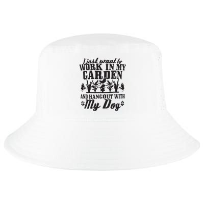 Gardening Work In Garden Hangout With Dog Gardener Gift Cool Comfort Performance Bucket Hat