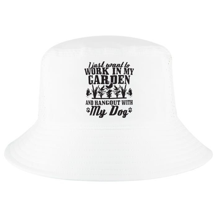 Gardening Work In Garden Hangout With Dog Gardener Gift Cool Comfort Performance Bucket Hat