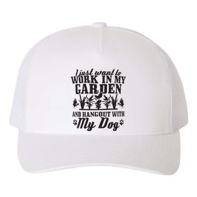 Gardening Work In Garden Hangout With Dog Gardener Gift Yupoong Adult 5-Panel Trucker Hat