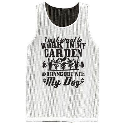 Gardening Work In Garden Hangout With Dog Gardener Gift Mesh Reversible Basketball Jersey Tank