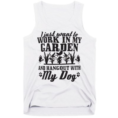 Gardening Work In Garden Hangout With Dog Gardener Gift Tank Top