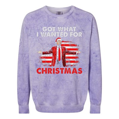 Got What I Wanted For Christmas Trump 2024 Santa Claus Colorblast Crewneck Sweatshirt