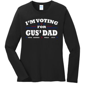 Gus Walz IM Voting For Gus Dad Tim Walz Ladies Long Sleeve Shirt