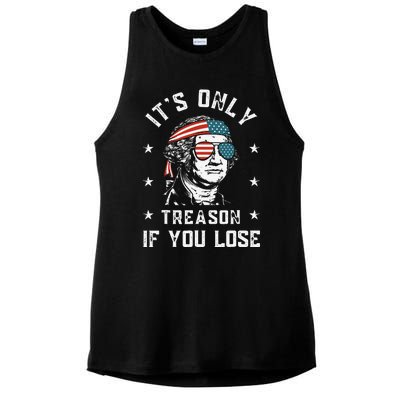 George Washington It's Only Treason If You Lose 4th Of July Ladies PosiCharge Tri-Blend Wicking Tank