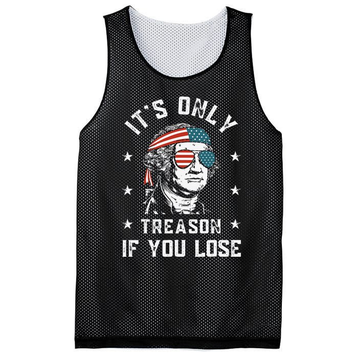 George Washington It's Only Treason If You Lose 4th Of July Mesh Reversible Basketball Jersey Tank