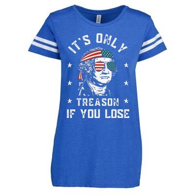 George Washington It's Only Treason If You Lose 4th Of July Enza Ladies Jersey Football T-Shirt