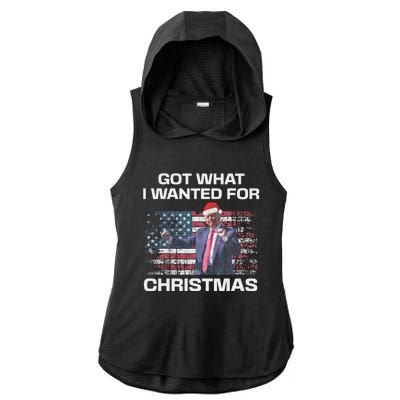 Got What I Wanted For Christmas Trump 2024 Won President Ladies PosiCharge Tri-Blend Wicking Draft Hoodie Tank