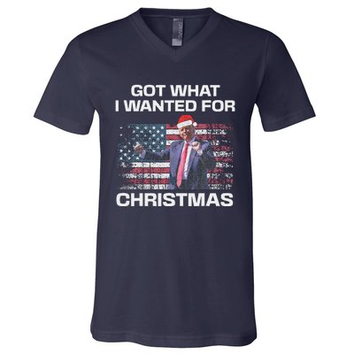 Got What I Wanted For Christmas Trump 2024 Won President V-Neck T-Shirt