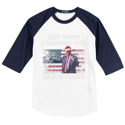 Got What I Wanted For Christmas Trump 2024 Won President Baseball Sleeve Shirt