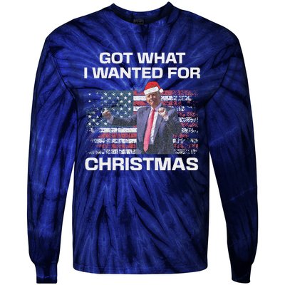 Got What I Wanted For Christmas Trump 2024 Won President Tie-Dye Long Sleeve Shirt