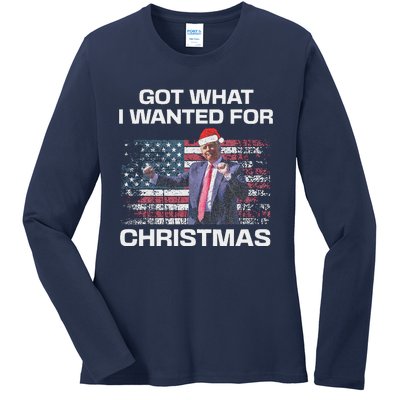 Got What I Wanted For Christmas Trump 2024 Won President Ladies Long Sleeve Shirt