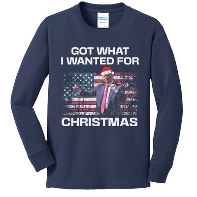 Got What I Wanted For Christmas Trump 2024 Won President Kids Long Sleeve Shirt