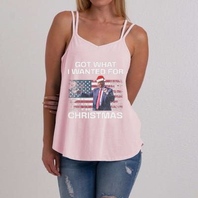 Got What I Wanted For Christmas Trump 2024 Won President Women's Strappy Tank