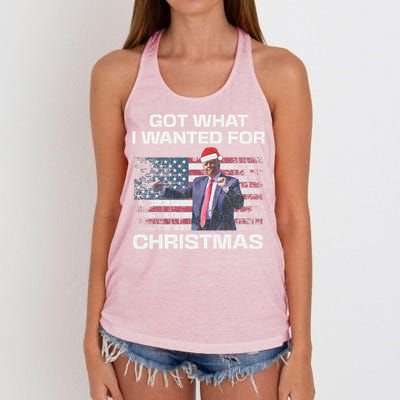 Got What I Wanted For Christmas Trump 2024 Won President Women's Knotted Racerback Tank