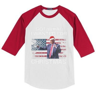 Got What I Wanted For Christmas Trump 2024 Won President Kids Colorblock Raglan Jersey