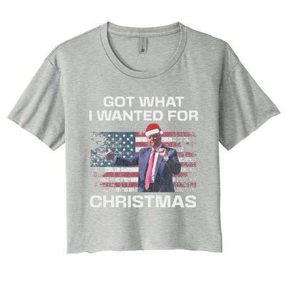 Got What I Wanted For Christmas Trump 2024 Won President Women's Crop Top Tee