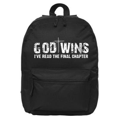 God Wins I Ve Read The Final Chapter Christian Faith Lover 16 in Basic Backpack