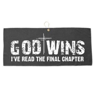 God Wins I Ve Read The Final Chapter Christian Faith Lover Large Microfiber Waffle Golf Towel