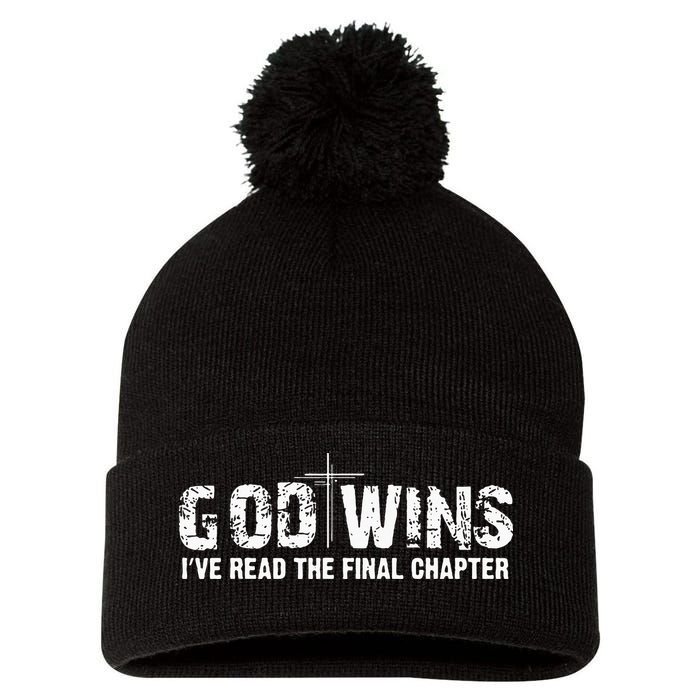 God Wins I Ve Read The Final Chapter Christian Faith Lover Pom Pom 12in Knit Beanie