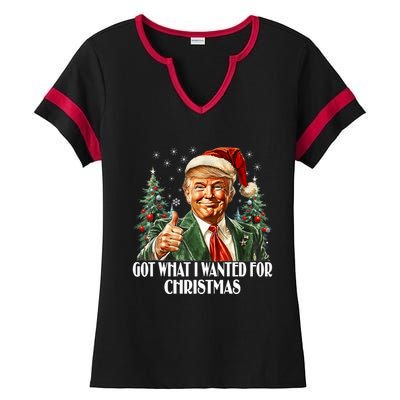 Got What I Wanted For Christmas Trump Xmas Pajamas 2024 Ladies Halftime Notch Neck Tee