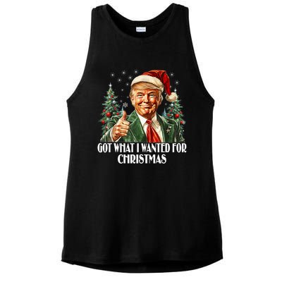 Got What I Wanted For Christmas Trump Xmas Pajamas 2024 Ladies PosiCharge Tri-Blend Wicking Tank