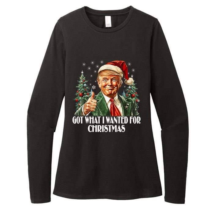 Got What I Wanted For Christmas Trump Xmas Pajamas 2024 Womens CVC Long Sleeve Shirt