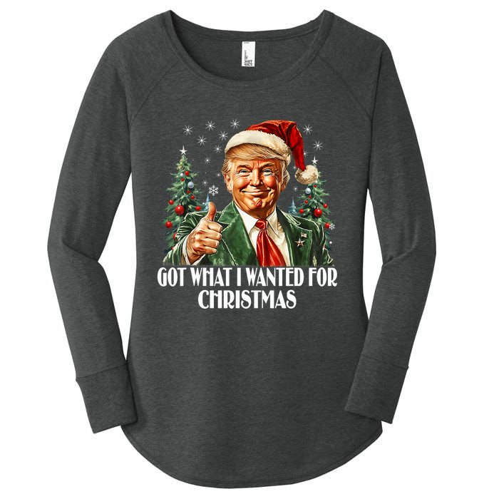 Got What I Wanted For Christmas Trump Xmas Pajamas 2024 Women's Perfect Tri Tunic Long Sleeve Shirt