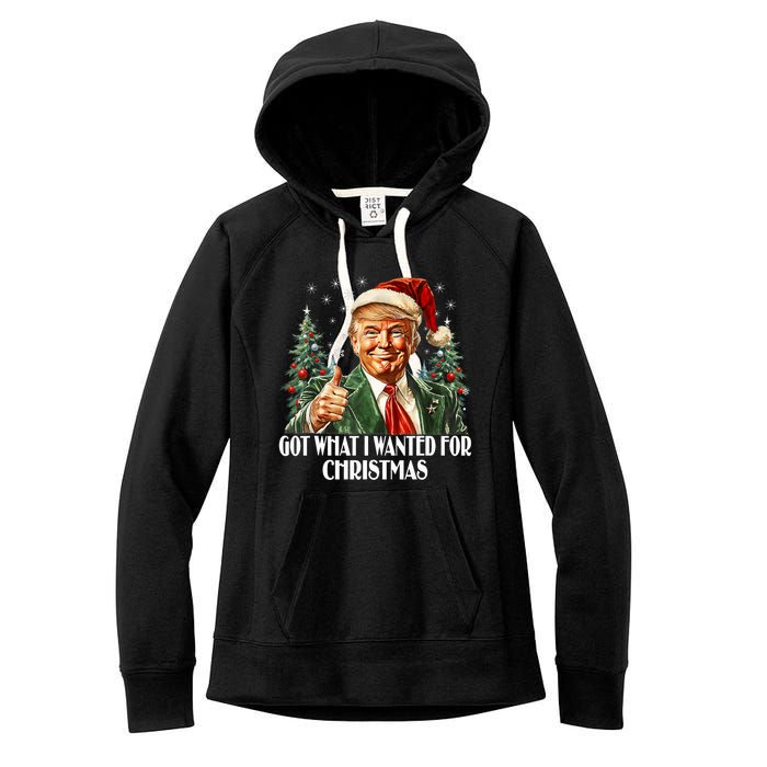 Got What I Wanted For Christmas Trump Xmas Pajamas 2024 Women's Fleece Hoodie