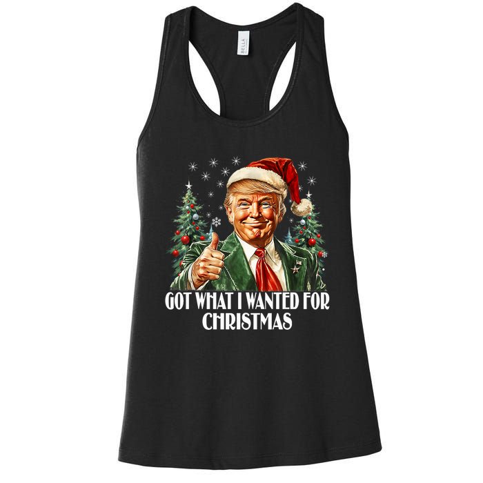 Got What I Wanted For Christmas Trump Xmas Pajamas 2024 Women's Racerback Tank