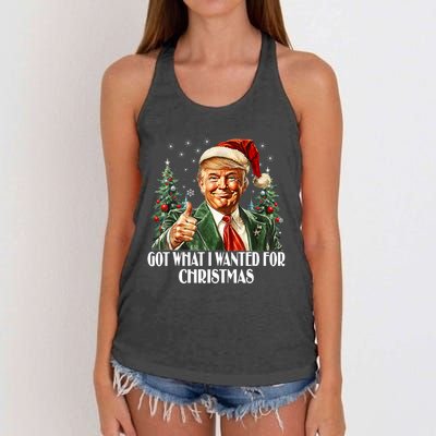 Got What I Wanted For Christmas Trump Xmas Pajamas 2024 Women's Knotted Racerback Tank