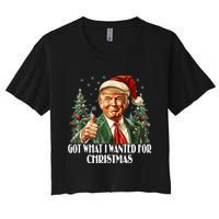 Got What I Wanted For Christmas Trump Xmas Pajamas 2024 Women's Crop Top Tee