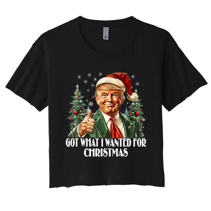 Got What I Wanted For Christmas Trump Xmas Pajamas 2024 Women's Crop Top Tee