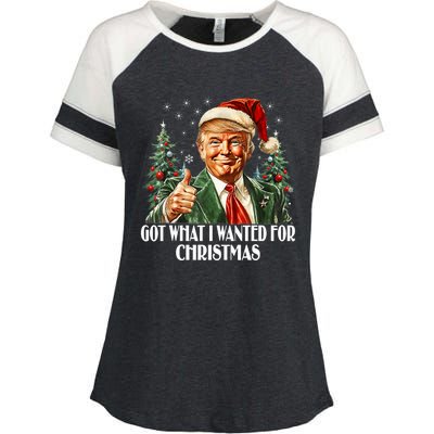 Got What I Wanted For Christmas Trump Xmas Pajamas 2024 Enza Ladies Jersey Colorblock Tee