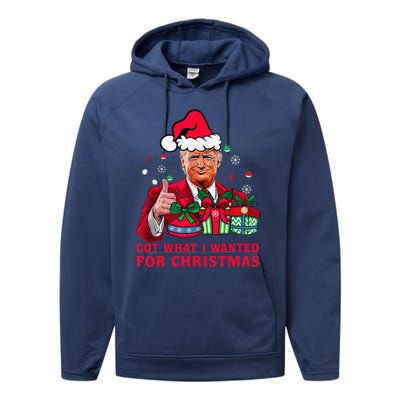 Got What I Wanted For Christmas Trump 2024 Won President Performance Fleece Hoodie