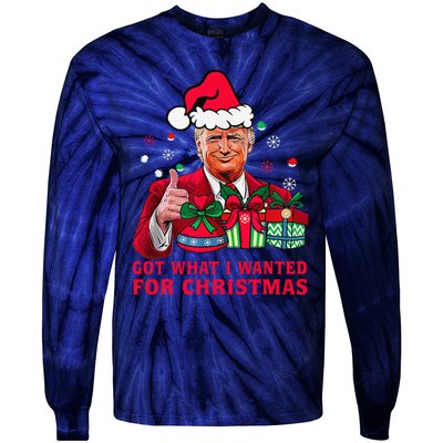 Got What I Wanted For Christmas Trump 2024 Won President Tie-Dye Long Sleeve Shirt