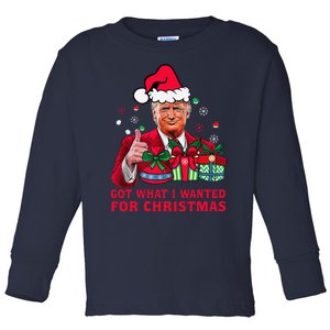 Got What I Wanted For Christmas Trump 2024 Won President Toddler Long Sleeve Shirt