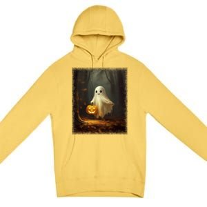 Ghost Walikng In The Forest Halloween Costume Funny Gift Premium Pullover Hoodie