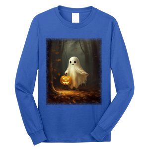 Ghost Walikng In The Forest Halloween Costume Funny Gift Long Sleeve Shirt