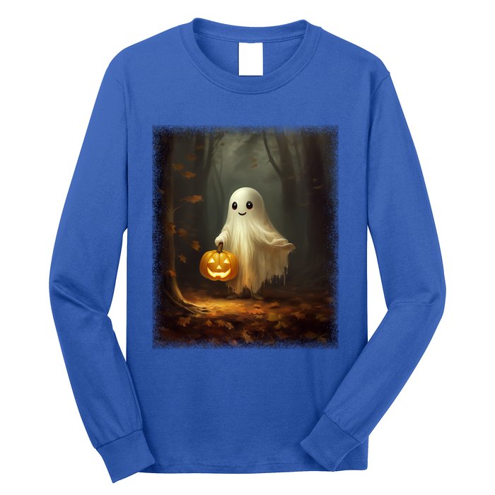 Ghost Walikng In The Forest Halloween Costume Funny Gift Long Sleeve Shirt