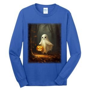 Ghost Walikng In The Forest Halloween Costume Funny Gift Tall Long Sleeve T-Shirt