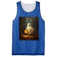 Ghost Walikng In The Forest Halloween Costume Funny Gift Mesh Reversible Basketball Jersey Tank