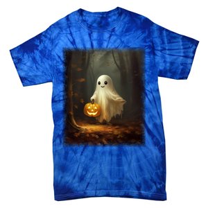 Ghost Walikng In The Forest Halloween Costume Funny Gift Tie-Dye T-Shirt