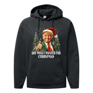 Got What I Wanted For Christmas Trump Xmas Pajamas 2024 Performance Fleece Hoodie