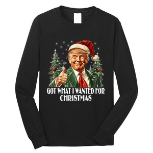 Got What I Wanted For Christmas Trump Xmas Pajamas 2024 Long Sleeve Shirt